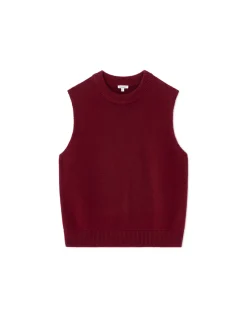 Mouwloze trui met ronde hals - rood