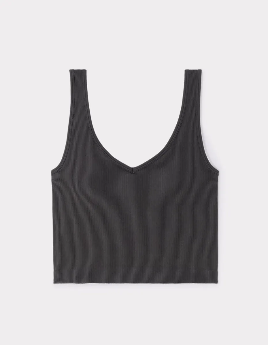 Naadloze top - antracietgrijs