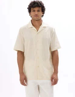 Overhemd Regular fit draad-na-draad 100% katoen - beige