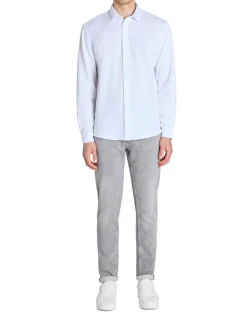 Overhemd regular fit in jersey - wit