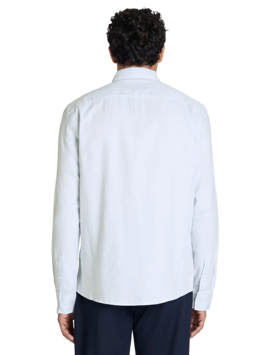 Overhemd regular micro motief 100% katoen - wit