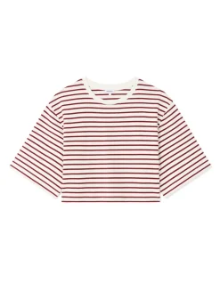 Oversized gestreept T-shirt - rood