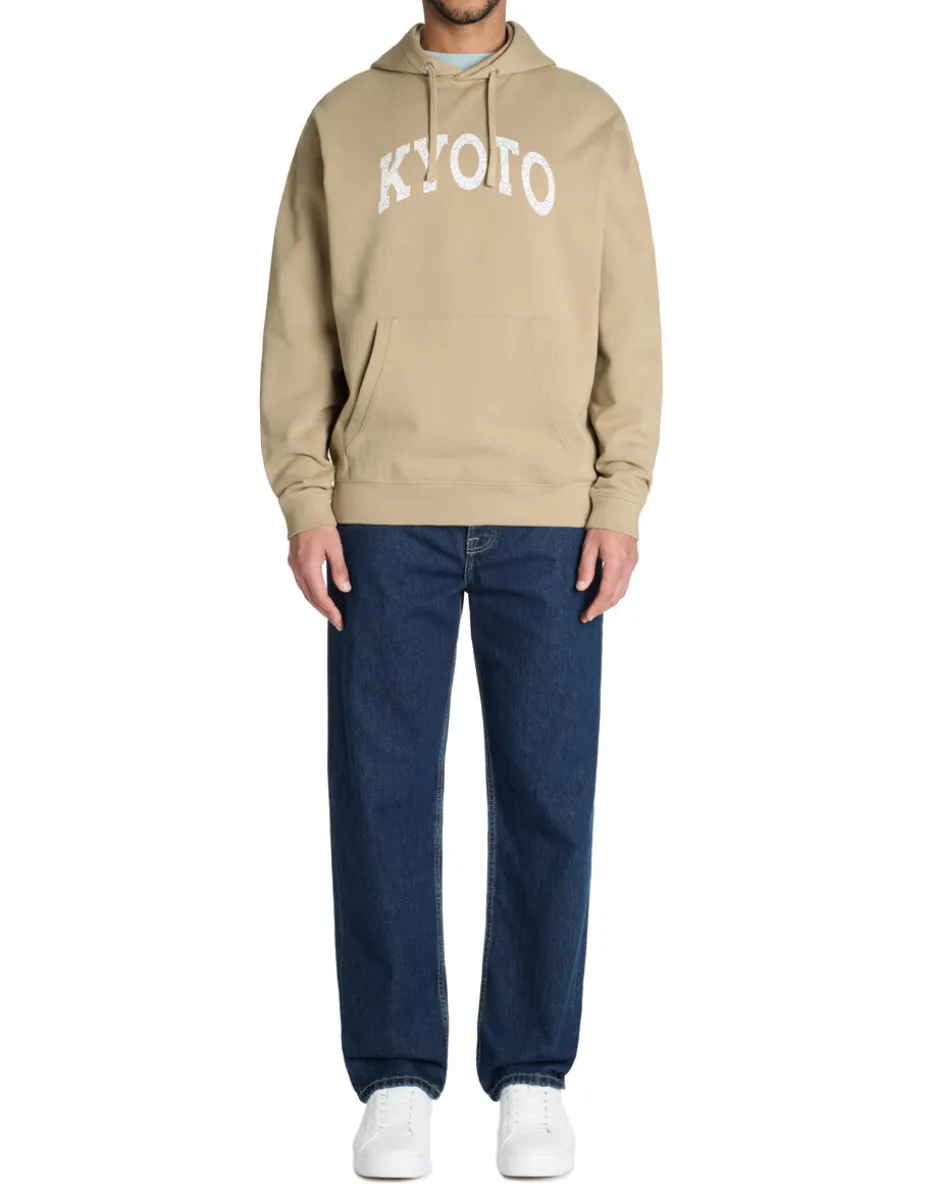 Oversized hoodie met capuchon 100% katoen - beige