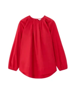 Oversized katoenen blouse - rood