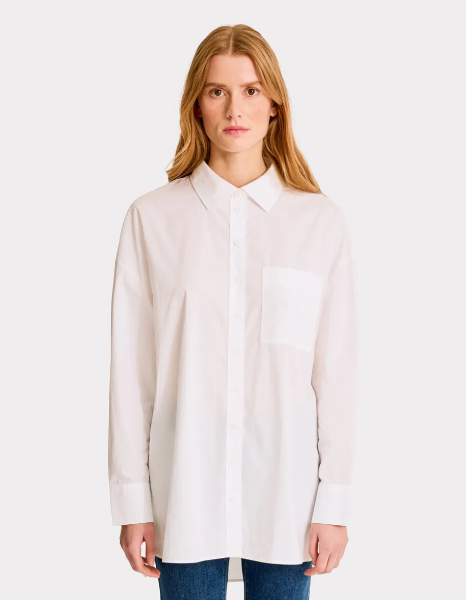 Oversized katoenen overhemd - wit