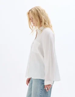 Oversized linnen overhemd - wit