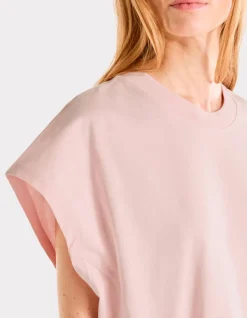 Oversized mouwloos dik katoenen t-shirt - roze