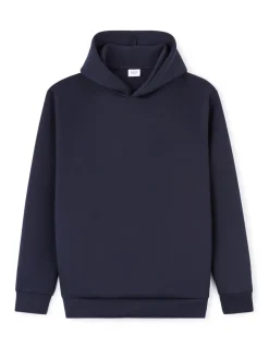 Oversized neopreen hoodie met capuchon - marineblauw