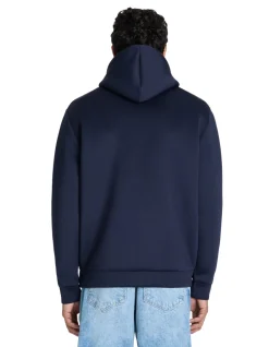 Oversized neopreen hoodie met capuchon - marineblauw