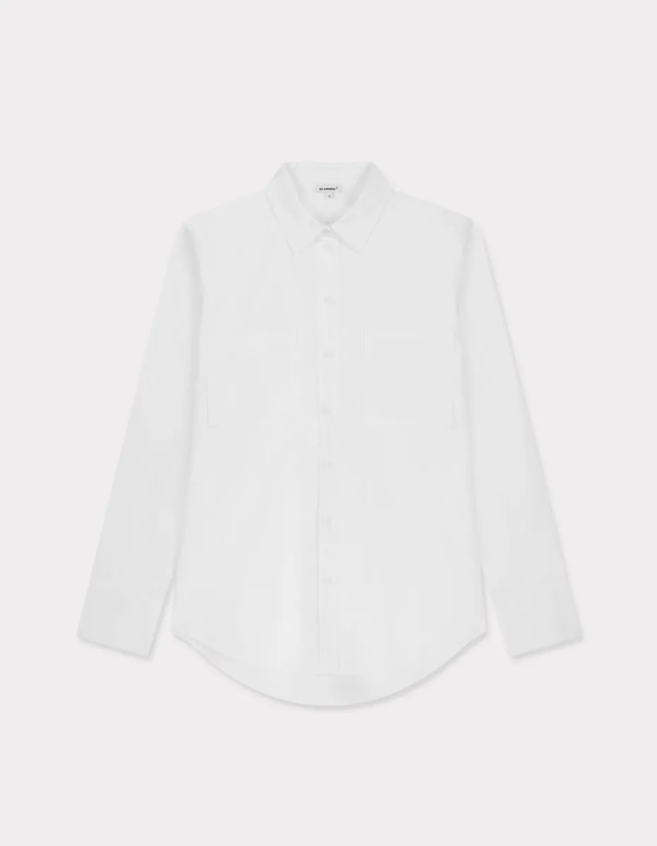 Oversized poplin overhemd - wit