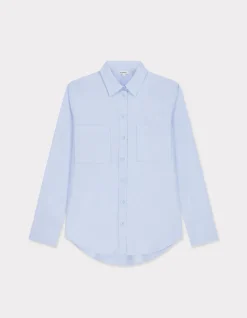 Oversized poplin overhemd - blauw