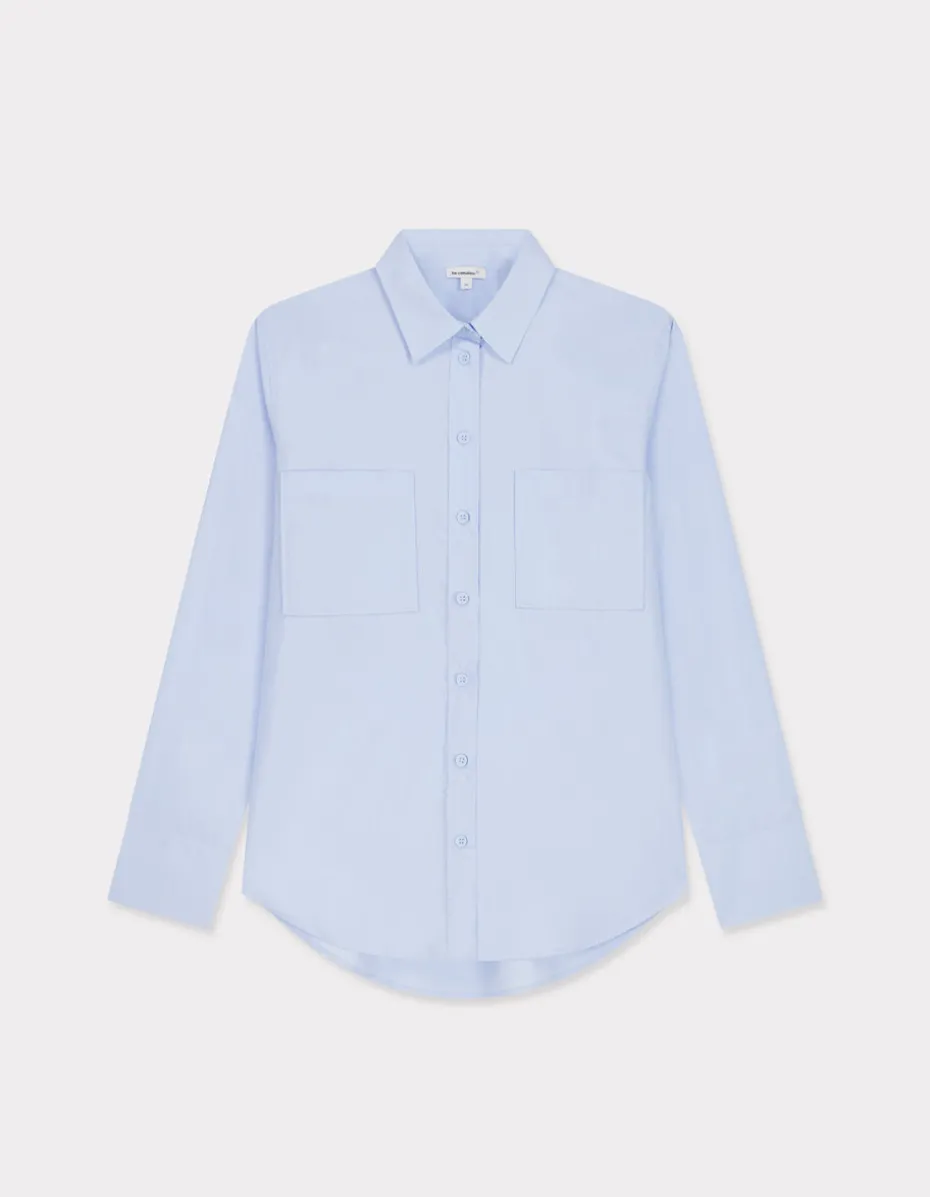 Oversized poplin overhemd - blauw