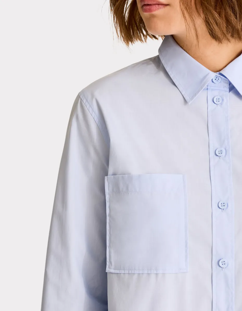 Oversized poplin overhemd - blauw