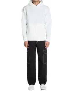 Oversized stretch hoodie met capuchon - wit