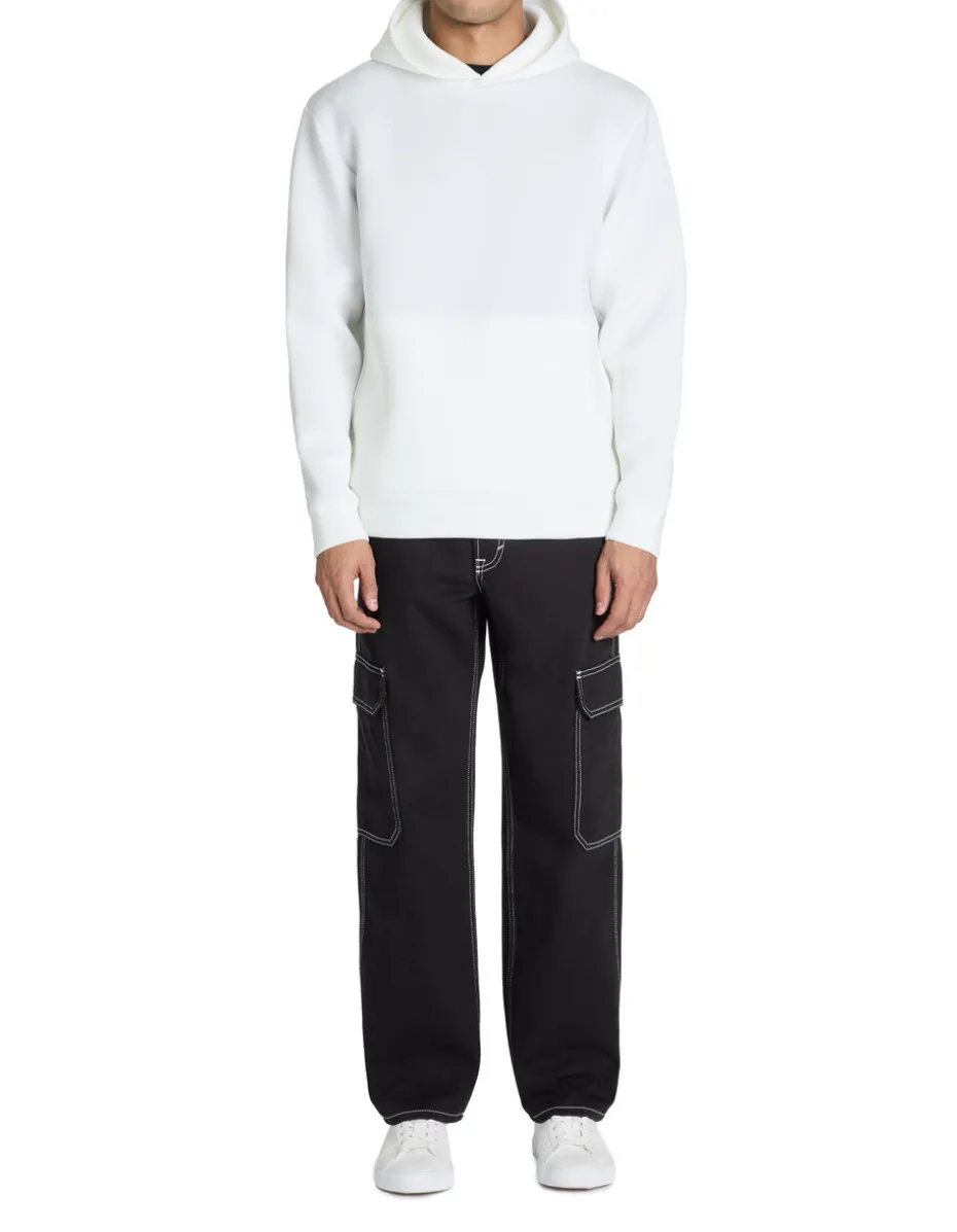 Oversized stretch hoodie met capuchon - wit