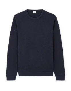 Oversized sweatshirt met ronde hals 100% katoen - marineblauw