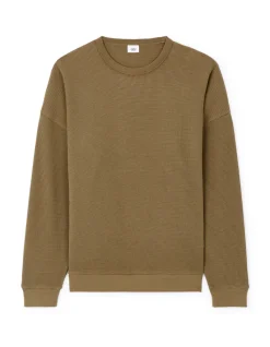 Oversized sweatshirt met ronde hals 100% katoen - bruin
