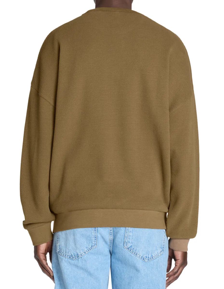 Oversized sweatshirt met ronde hals 100% katoen - bruin