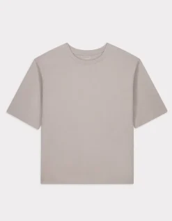 Oversized zwaar katoenen t-shirt - beige
