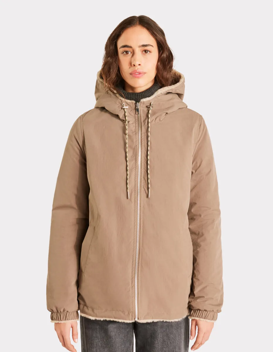 Parka met donsvoering - taupe