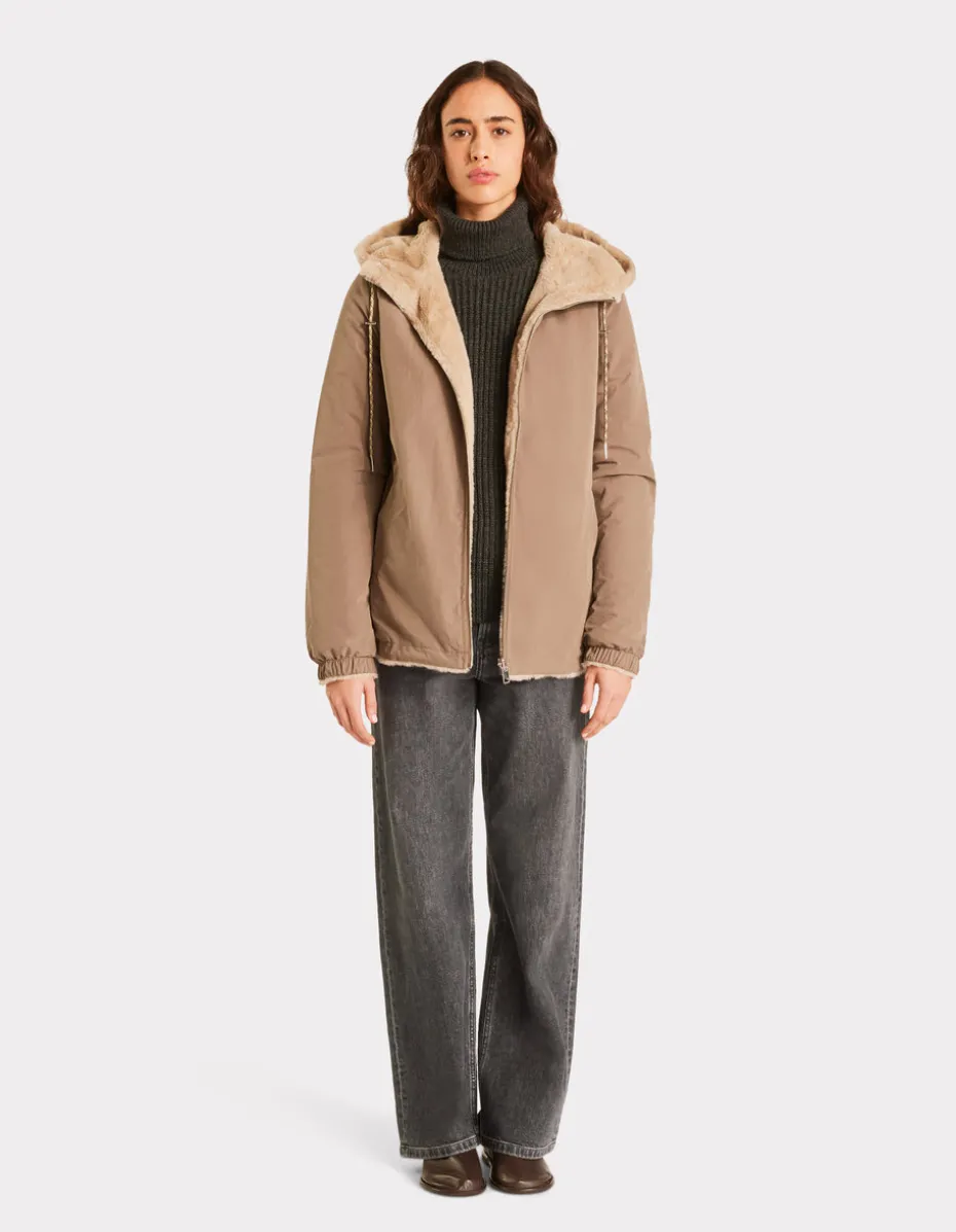 Parka met donsvoering - taupe
