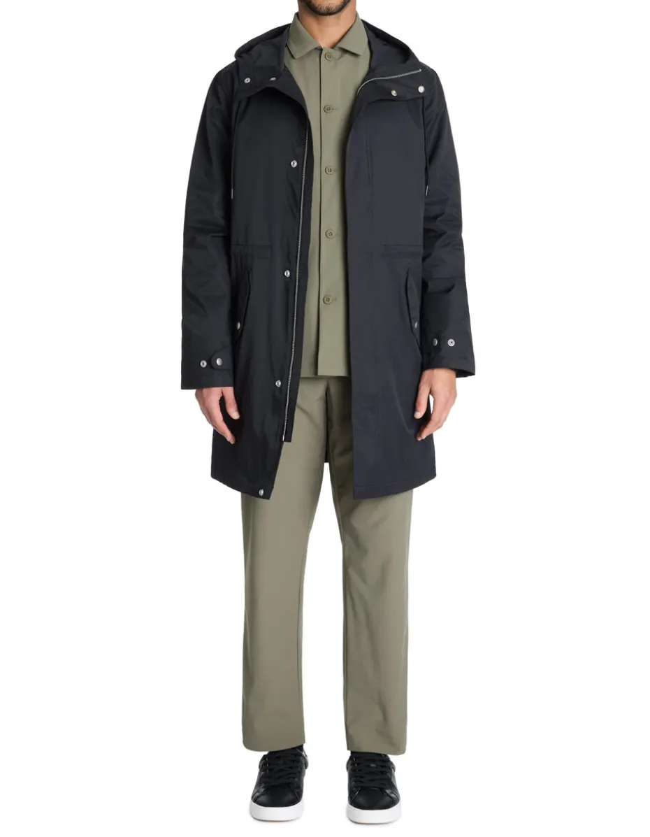 Parka met vaste capuchon - zwart