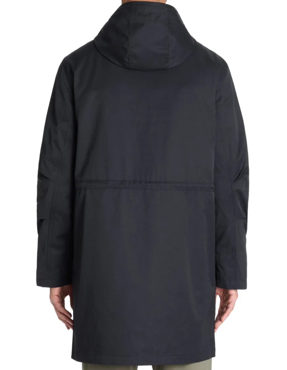 Parka met vaste capuchon - zwart