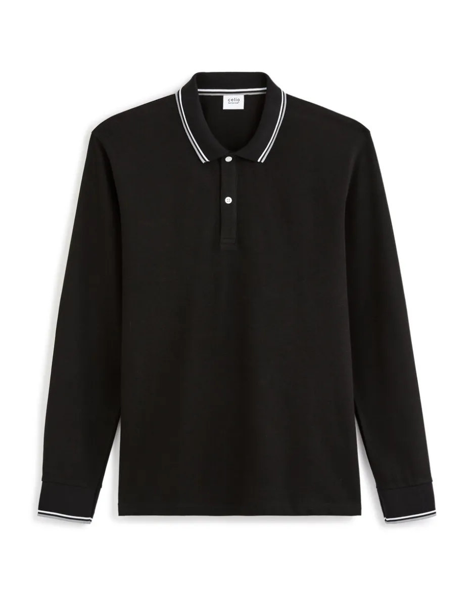 piqué polo met lange mouwen