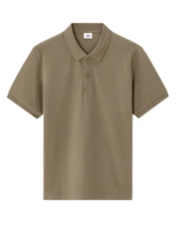 Pólo piqué regular 100% algodão - taupe