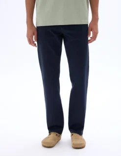 5-pocket straight stretchkatoenen broek - marine