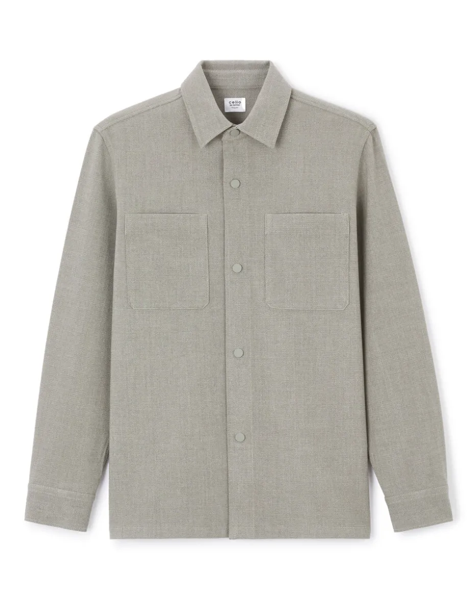 2-pocket stretch overshirt - groen