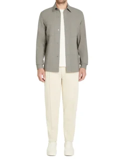 2-pocket stretch overshirt - groen