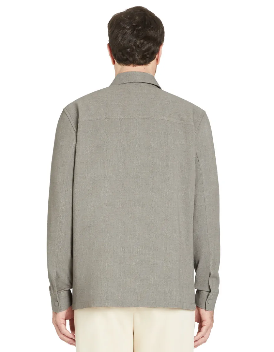 2-pocket stretch overshirt - groen