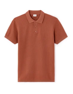 Polo met ruitjesmotief - bruin