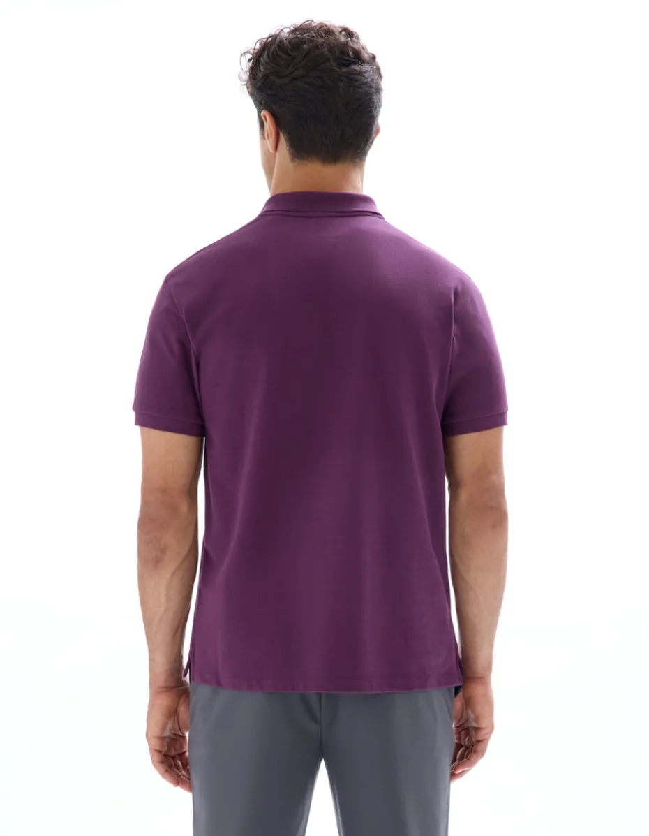Polo piqué regular 100% algodão - roxo