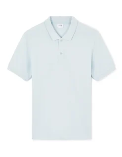 Polo piqué regular 100% algodão - azul claro