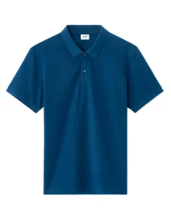 Polo piqué regular 100% algodão - azul marinho
