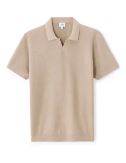 Polo piqué regular fit 100% katoen tricot - beige