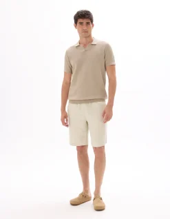 Polo piqué regular fit 100% katoen tricot - beige