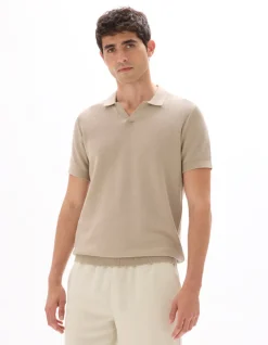Polo piqué regular fit 100% katoen tricot - beige
