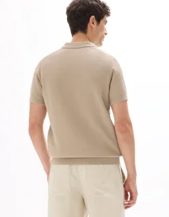 Polo piqué regular fit 100% katoen tricot - beige