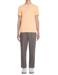 Polo piqué slim in stretch katoen - oranje