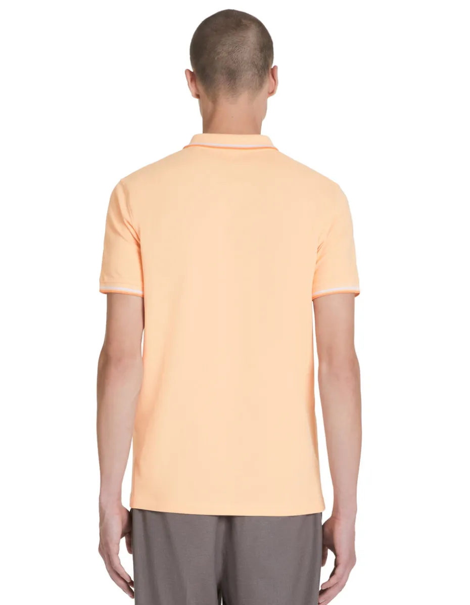 Polo piqué slim in stretch katoen - oranje