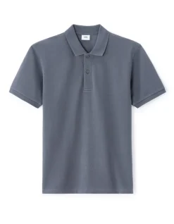 Polo recht 100% katoen - blauw