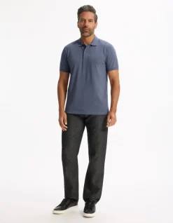 Polo recht 100% katoen - blauw