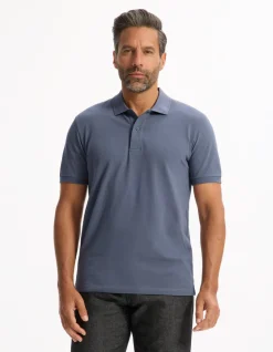 Polo recht 100% katoen - blauw