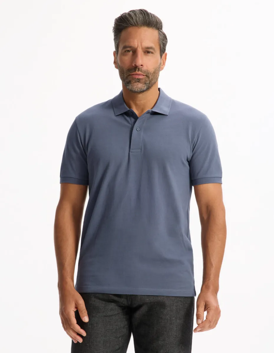 Polo recht 100% katoen - blauw