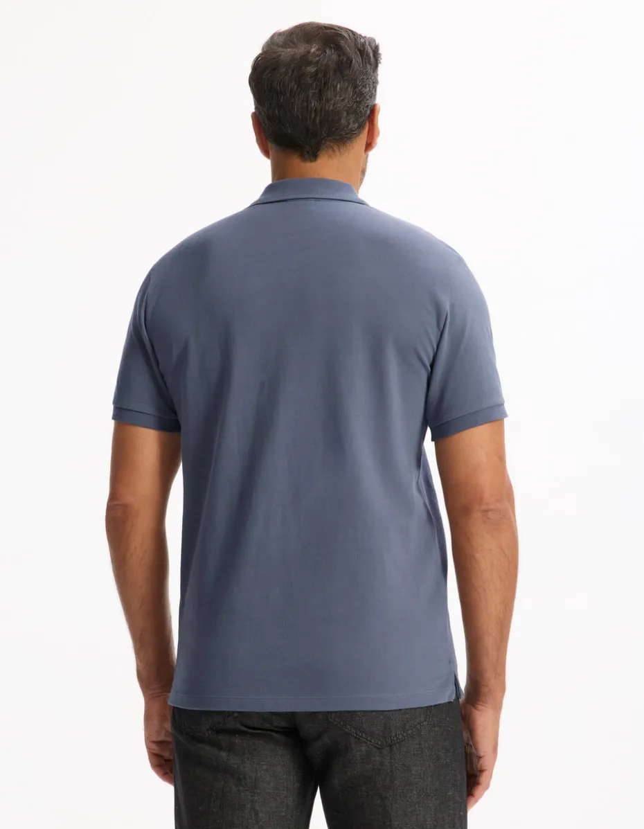 Polo recht 100% katoen - blauw