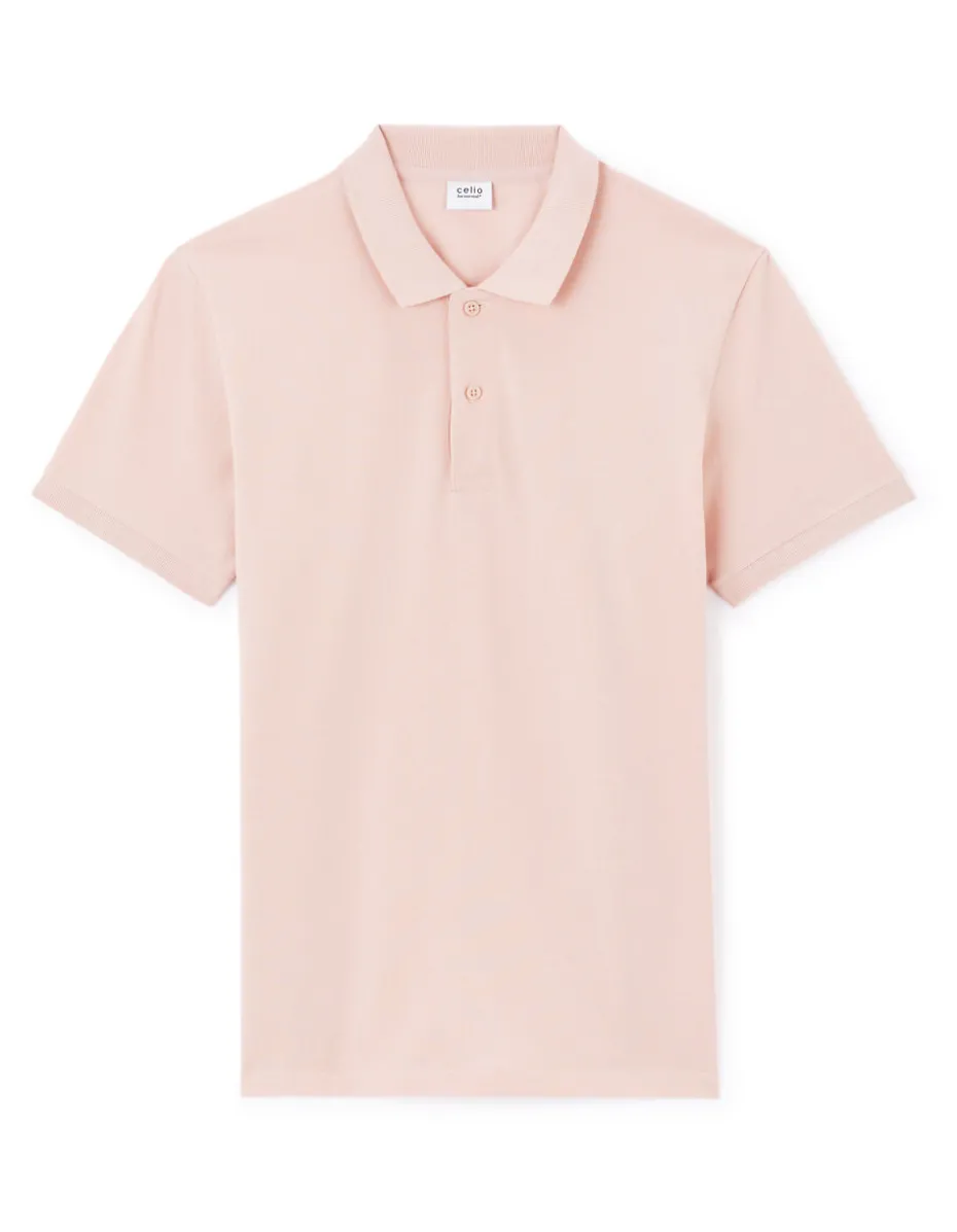 Polo recht 100% katoen - roze