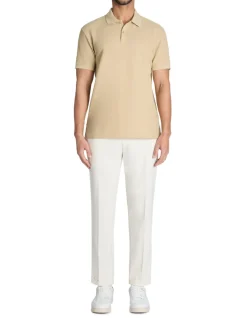 Polo regular 100% katoen stretch - beige